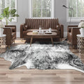 AROGAN Western Decor Faux Fur Cowhide Rug, 6.2 x 5.2 Feet Premium Animal Skin by AROGANAREARUG