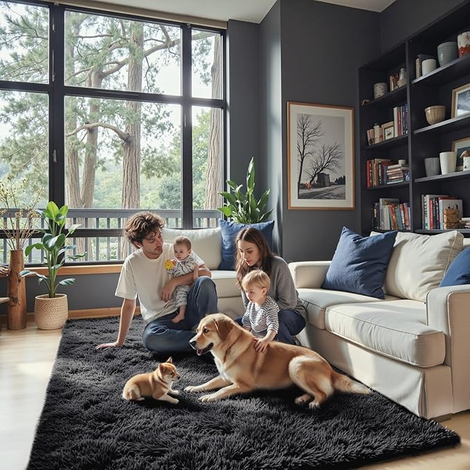 Area Rugs 10x14 Living Room, Shaggy Carpet Soft Plush Furry Bedside Rug Large - Image 8