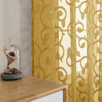 OWENIE Furman Gold Sheer Curtains 96 inches Extra Long - Image 5