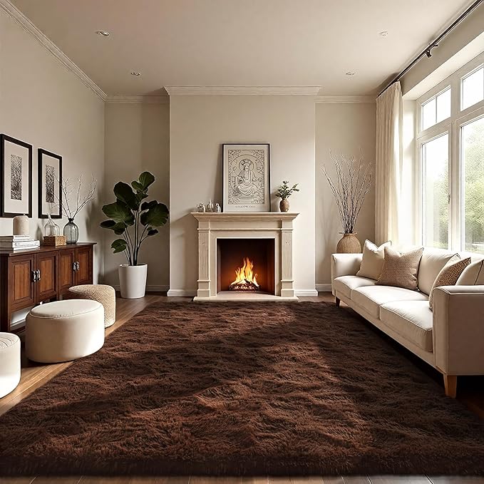 LOCHAS Ultra Soft Indoor Modern Area Rugs 9x12 Fluffy Living Room Carpets - Image 3