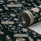 3x5 Area Rugs Living Room Rug: Washable Vintage Boho Medallion Rug No Slip - Image 7