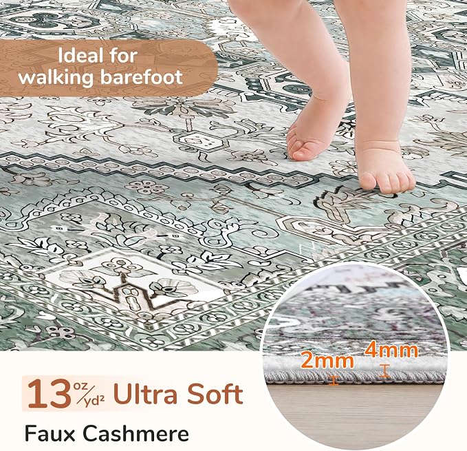 OPPODREAM Soft Entryway Rug 2x6, 2x6 Rug Runner, Washable Hallways Carpet 2 x 6 - Image 2