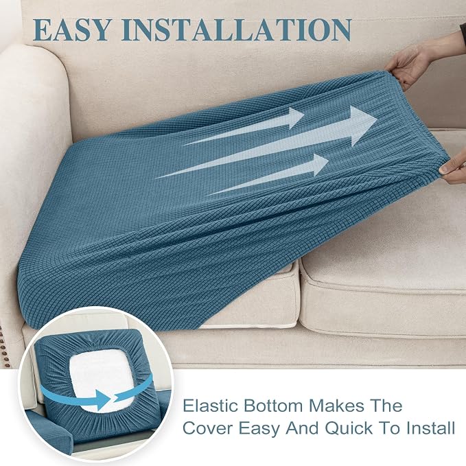 Couch Cushion Covers for Sectional Sofa L Shape Washable Separate Seat Chaise - Image 5