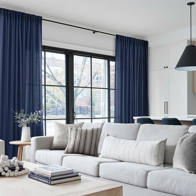 Navy Blue Curtains 84 inch Length - Image 7