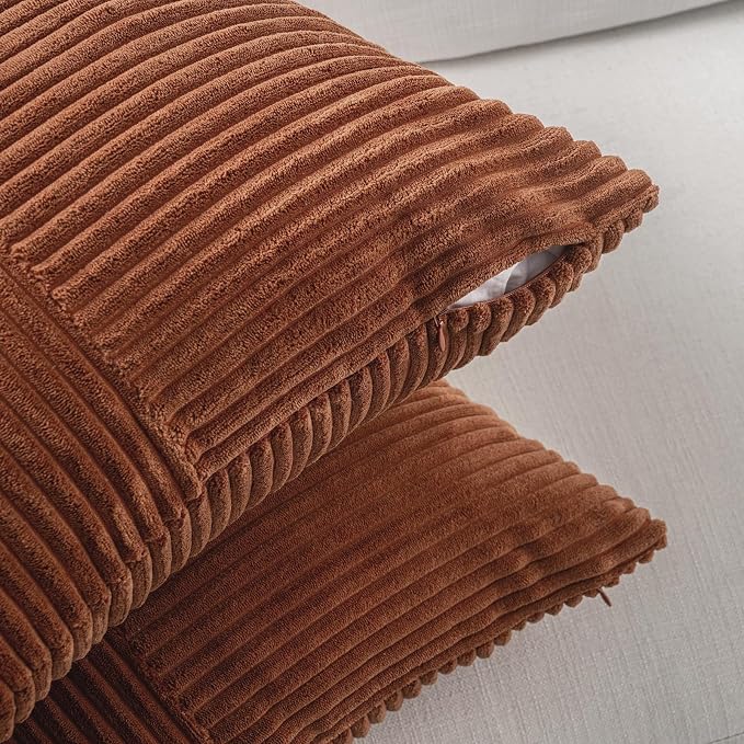 Fancy Homi Set of 2 Rust Boho Long Lumbar Body Decorative Throw Pillow Cover - Image 3