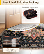 Area Rugs 7'x10' Washable Non-Slip, Floral Vintage Distress Print Pattern - Image 6
