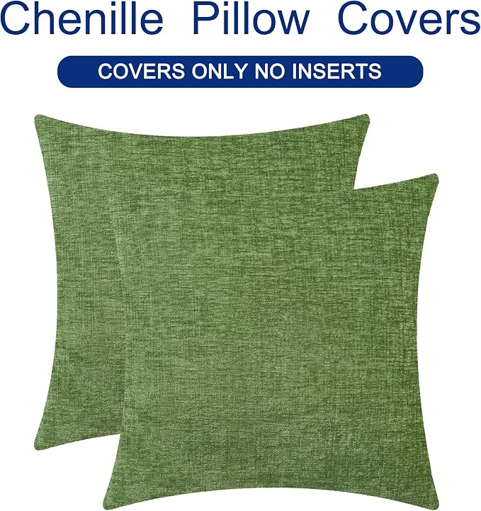 CaliTime Throw Pillow Covers Decorative 20 X 20 Inches Pack of 2 Cozy Chenille - Image 6