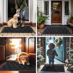 Smiry Front Door Mat Outside Entrance, Heavy Duty Sturdy Natural Rubber Doormat - Image 7