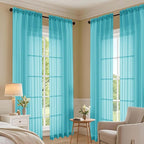 OVZME Turquoise Bedroom Curtains 2 Panel Sets 90 Inch Length, 59 Inch Extra - Image 6