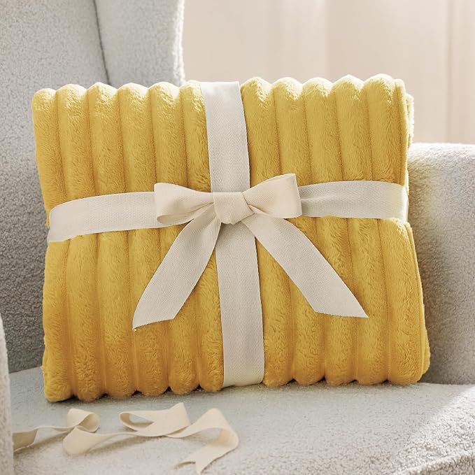 Bedsure GentleSoft Yellow Fleece Blanket - Image 7