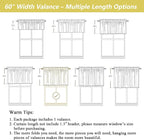 Linen Valances for Windows, Light Filtering Faux Linen Textured Small Short - Image 3
