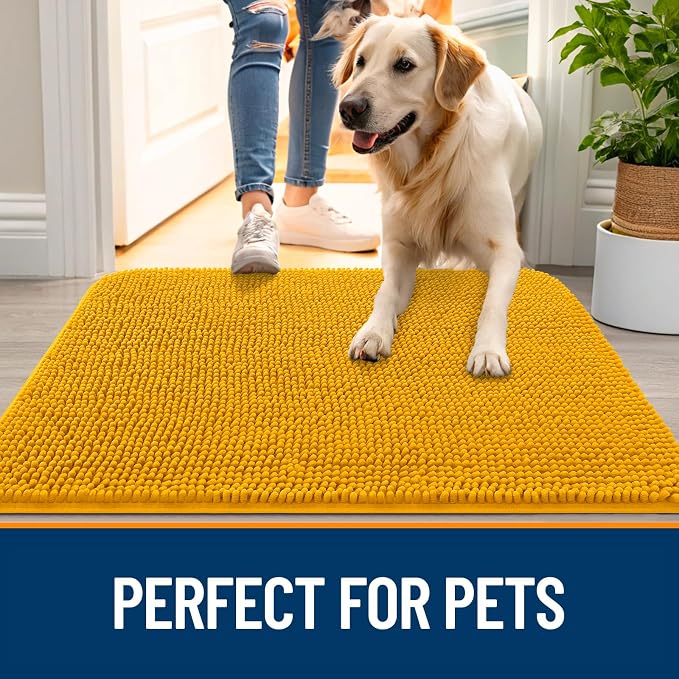 OLANLY Dog Door Mat for Muddy Paws 47x32, Absorbs Moisture and Dirt, Absorbent - Image 6