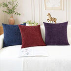 CaliTime Throw Pillow Covers Decorative 22 X 22 Inches Pack of 2 Cozy Chenille - Image 5