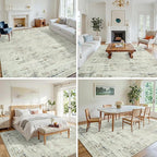 10x12 Area Rugs for Living Room Washable Rug: Anti-Skid Abstract Modern Living - Image 3