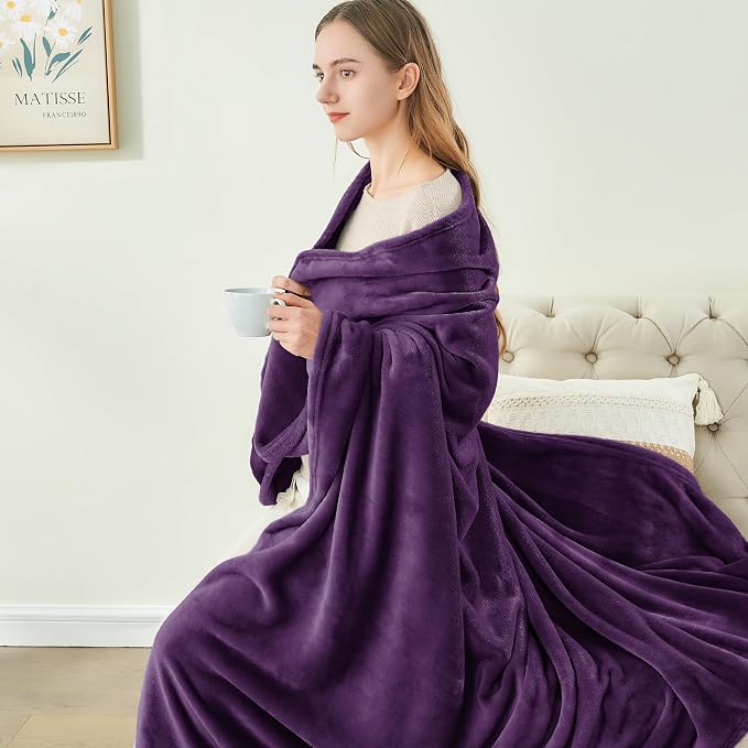 BEDELITE Fleece Blanket Purple Throw Blankets - Image 4