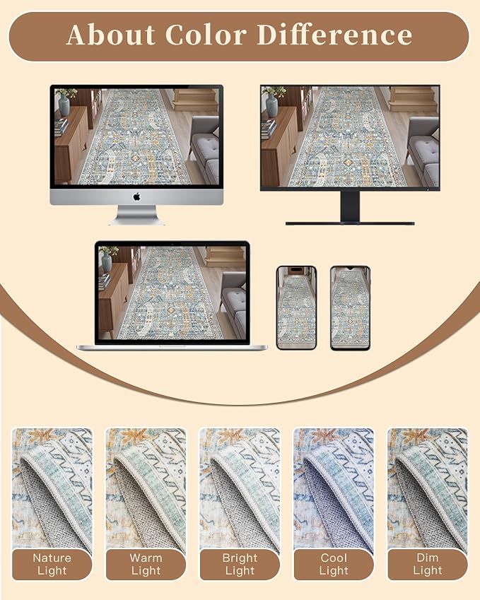 Madane Hallway Runner Rug 2x12, Extra Long Washable Runner Rugs - Image 12
