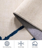 YIHOUSE Boho Rugs for Living Room, 8x10 Western Beige and Blue Area Rug - Image 6