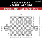 Easy-Going 4 Seater Sofa Slipcover Reversible Sofa Cover Water Resistant Couch - Image 6