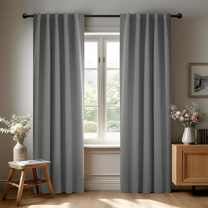 Deconovo Blackout Curtains, Thermal Insulated, W42 x L95 2 Panels, Back Tab by Deconovo