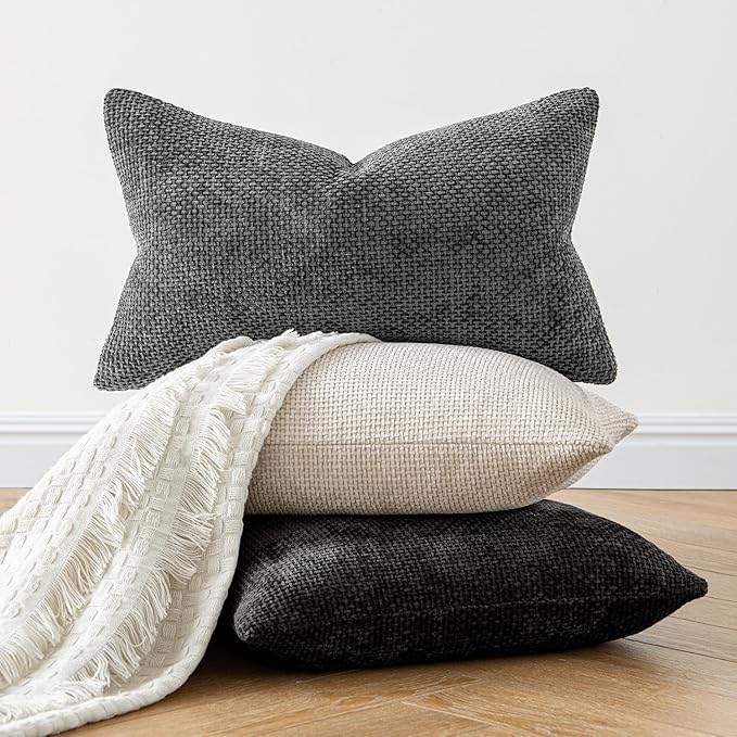 MIULEE Pack of 2 Couch Throw Pillow Covers 18x18 Inch Neutral Beige Modern Boho - Image 4
