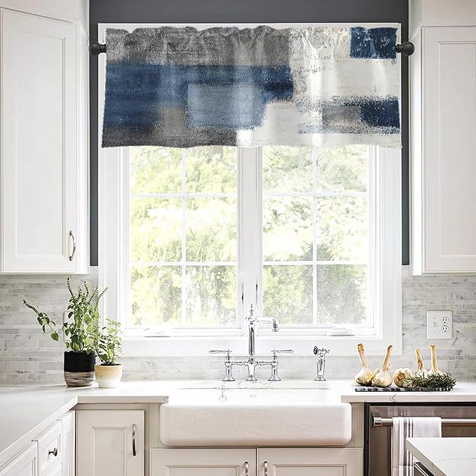 Emvency 4 Pack Valances Window Treatments, 52x18 Inch Rod Pocket Valances - Image 5