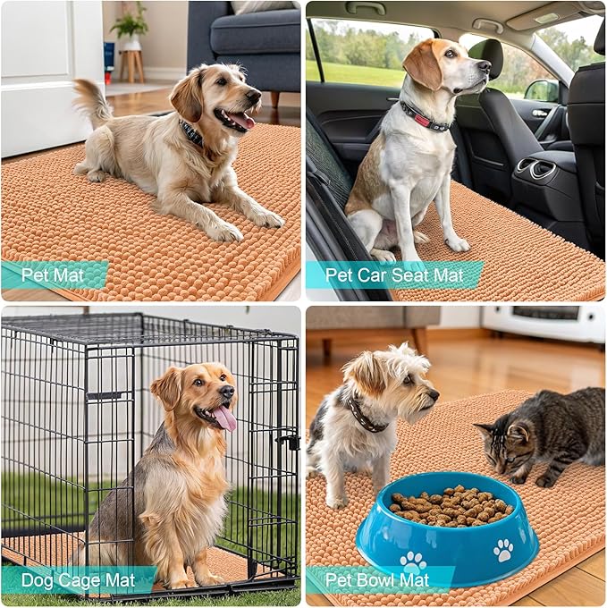 OLANLY Dog Door Mat for Muddy Paws 47x20, Absorbs Moisture and Dirt, Absorbent - Image 7
