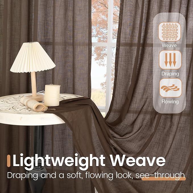 BGment 96 Inches Long Linen Curtains - Image 4