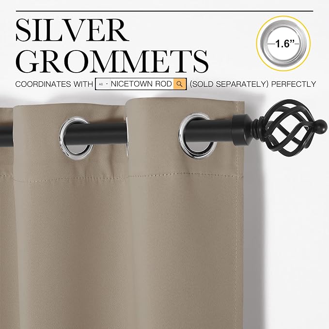 NICETOWN Patio Glass Door Blackout Curtains - Image 3