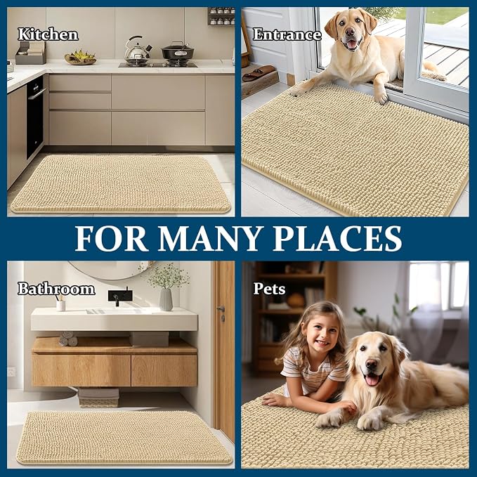 OLANLY Dog Door Mat for Muddy Paws 35x24, Absorbs Moisture and Dirt, Absorbent - Image 8