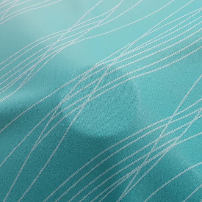 Estelar Textiler Teal and Greyish White Blackout Curtains 45 Inch Length - Image 8