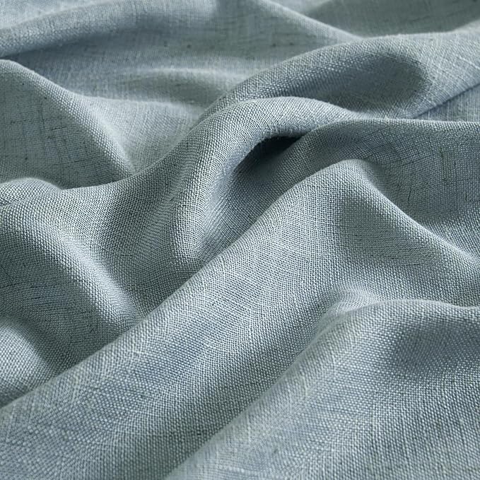 MIULEE Dusty Blue Linen Curtains 72 Inch Length 2 Panels - Image 3