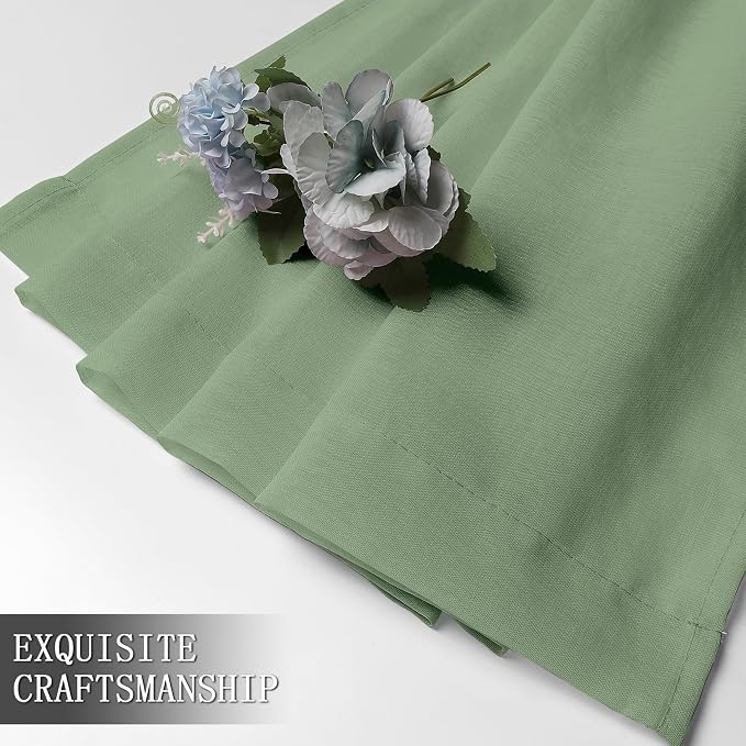 Tollpiz Sheer Curtain Linen Textured Bedroom Curtains Sheer Light Filtering Rod - Image 7