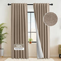 RYB HOME 100% Blackout Flax Linen Curtains 90 Inch Long, Light Block and by RYBHOME