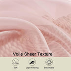 Sheer Blush Curtains for Bedroom Living Room 54 Inch Length 2 Panels Set - Image 3