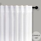 Pitalk White Boho Curtains 58 Inches Long - Image 2