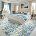 8x10 Area Rugs for Living Room Washable Rug: Anti-Skid Abstract Modern Living - Image 2
