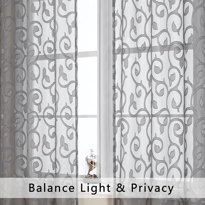 OWENIE Furman Sheer Curtains 84 inches Long - Image 2