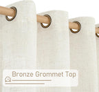 LAMIT Cream Linen Curtains 72 inches Long - Image 4