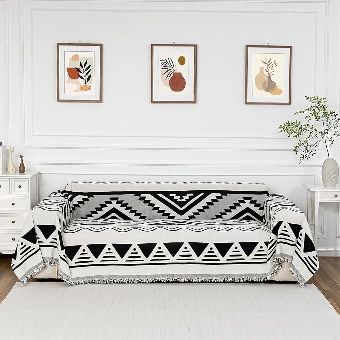 MYSKY HOME Couch Cover for Sectional Sofa Set Boho Geometric Furniture Sofa by MYSKYHOME