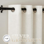 NICETOWN Linen Blend Living Room Curtains 84 inches Long, Grommet Flax Linen - Image 3