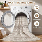 Nakagishi 10x14 Area Rugs Living Room: Washable Boho Large Neutral Soft - Image 2