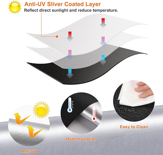 100% Black Out Window Cover Portable Blackout Shades Adhesive Thermal Blackout - Image 4