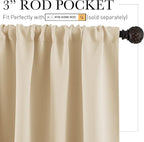 RYB HOME French Door Window Curtain Covering, Rod Pocket Thermal Insulated - Image 2
