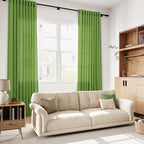 Nanspring Lime Green Linen Blend Light Filtering Back Tab Curtains 96 Inches - Image 7