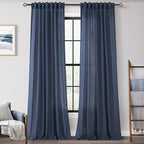 Navy Blue Curtains 98 inch Length by Jolilight
