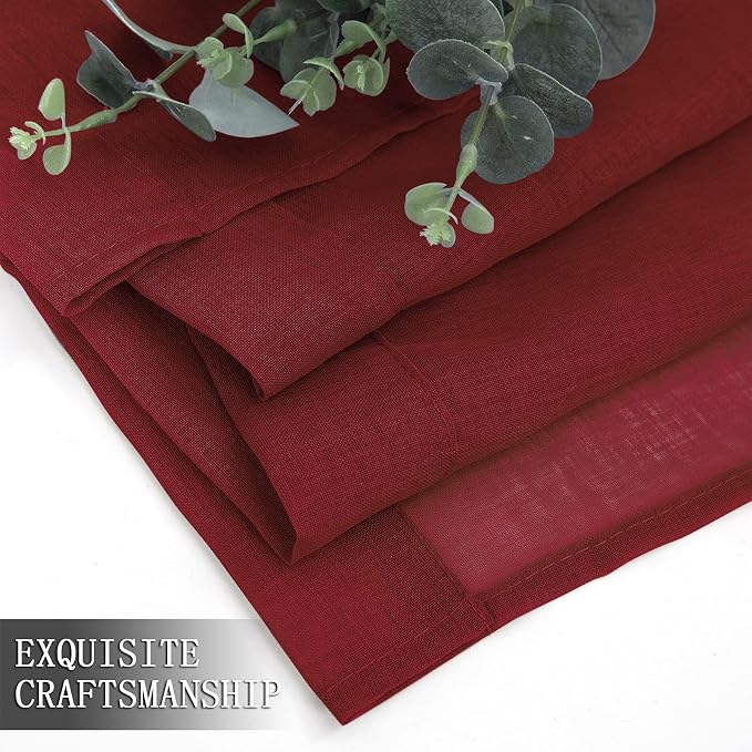 Tollpiz Sheer Curtain Linen Textured Living Room Curtains Sheer Light Filtering - Image 7