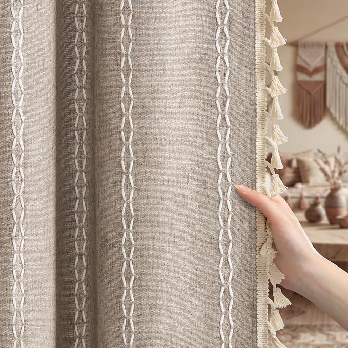 Brown Boho Blackout Curtains 2 Panels 84 Inch by Unknown
