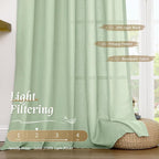 LAMIT Natural Linen Curtains for Bedroom, 72 Inch Faux Linen Textured Light - Image 4
