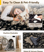 RELEANY Area Rugs 3'x8' Runner Rug Non Slip Washable - Image 5