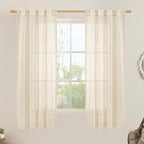 LAMIT Faux Linen Curtains 63 inches Long by LAMIT